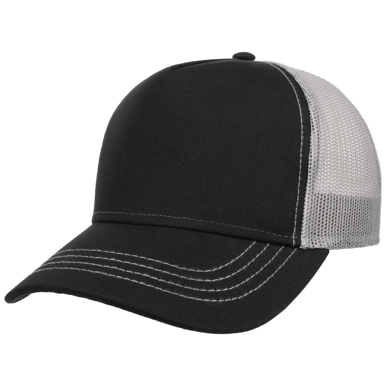 Hatshopping.co.uk Women's Black-Grey Rapper Canvas Trucker Cap
