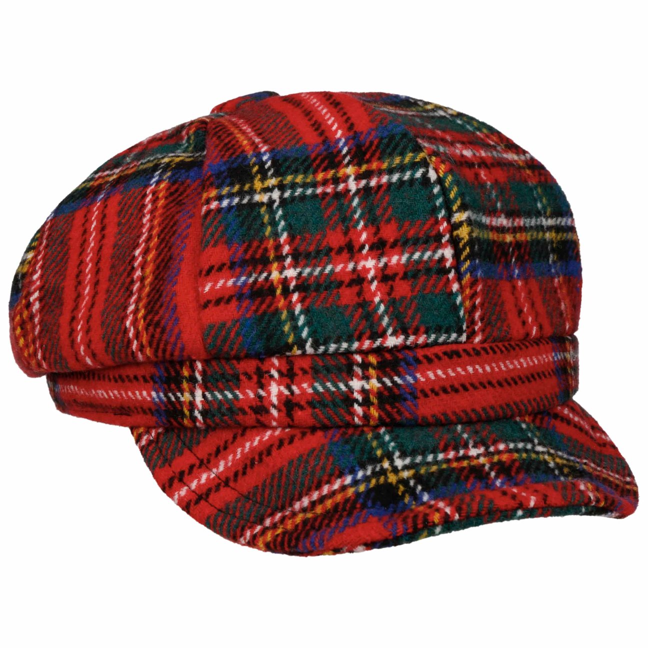Lipodo Girls Red Plaidy Newsboy Cap By