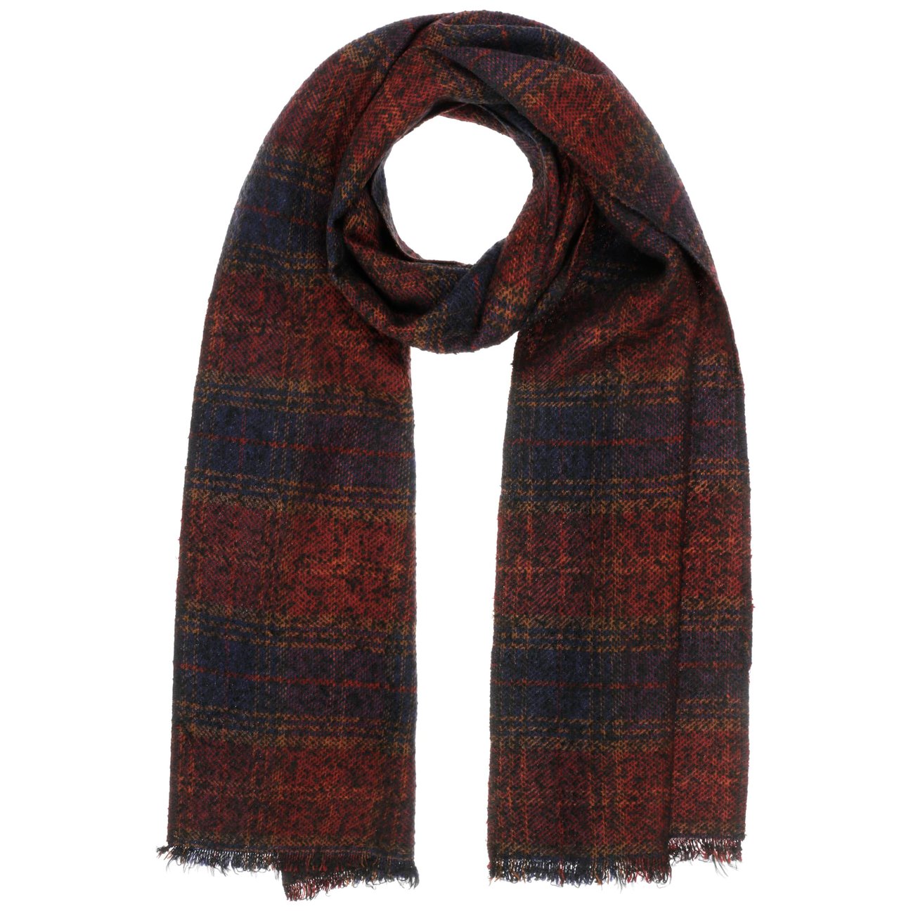 Hatshopping.co.uk Women's Bordeaux Minetta Checked Scarf