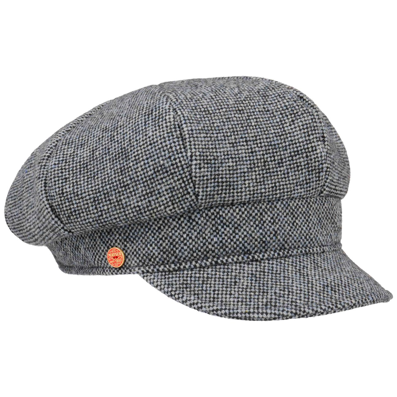 Mayser Girls Blue Coco Tweed Newsboy Cap By