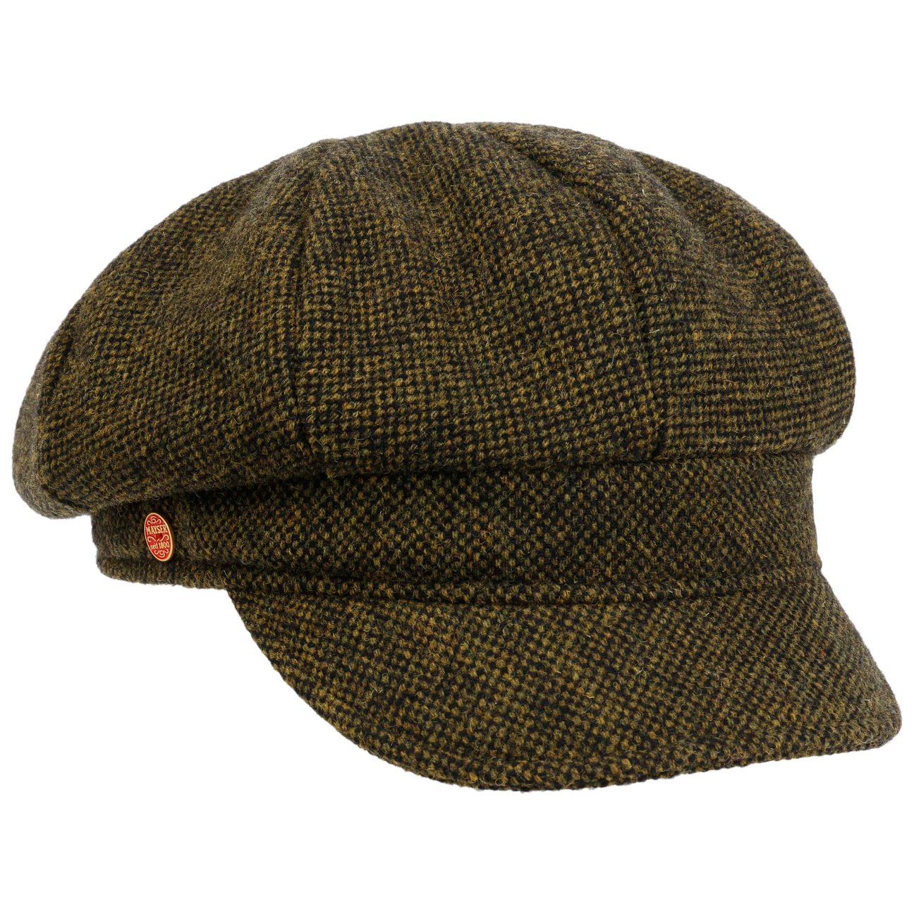 Mayser Girls Green Coco Tweed Newsboy Cap By