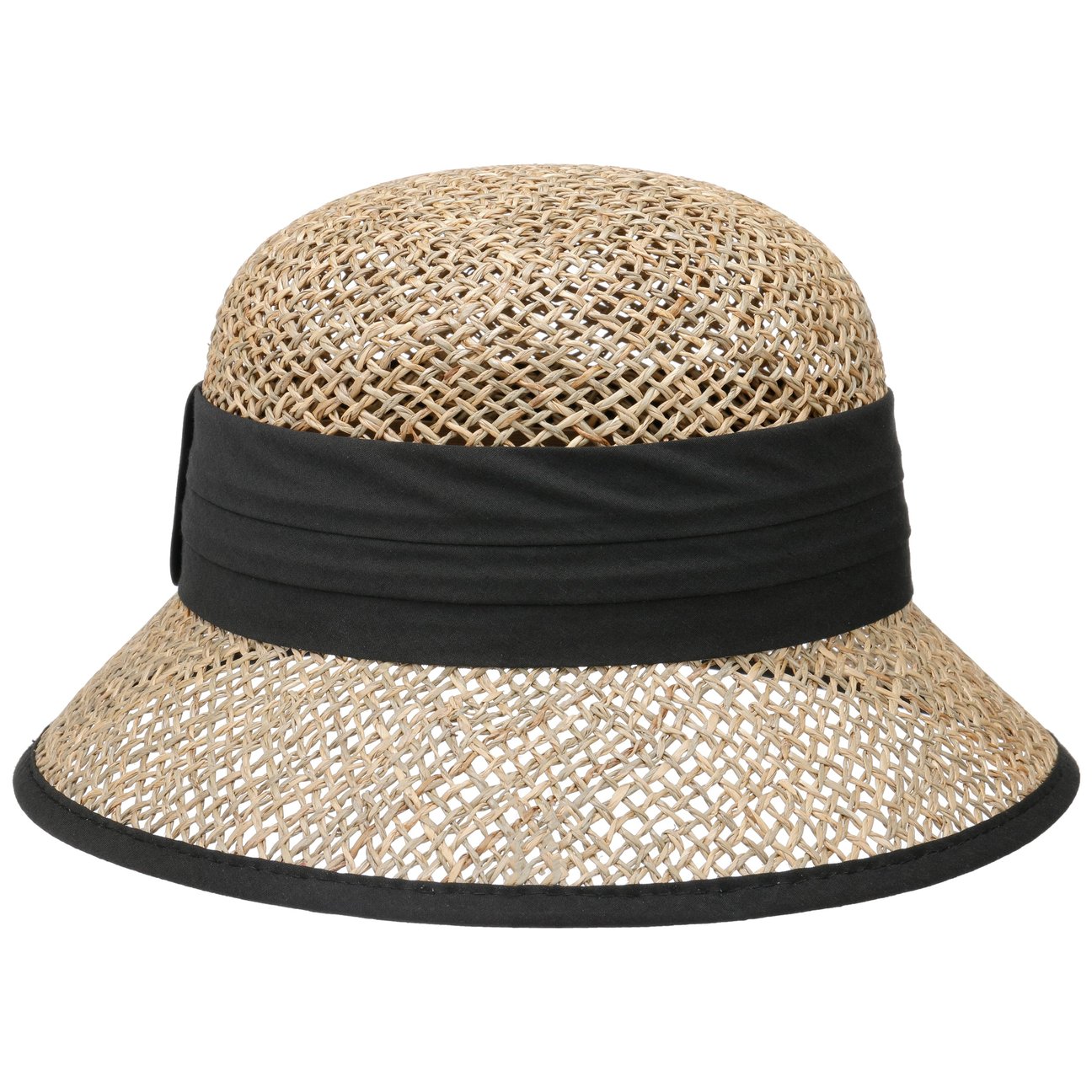 Seeberger Women's Black Seagrass Straw Cloche Hat By