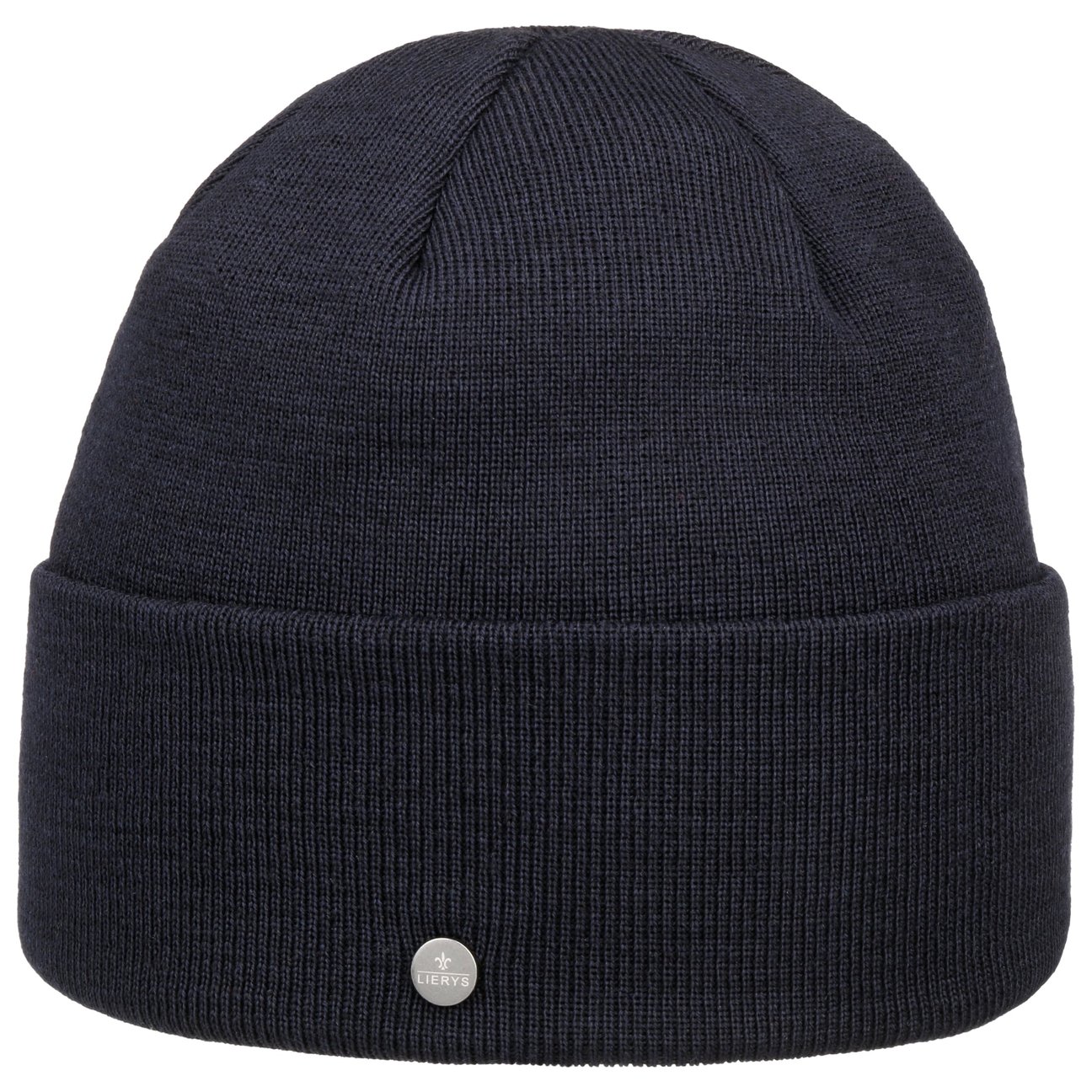 Lierys Women's Navy Merino Gots Knit Hat With Cuff By