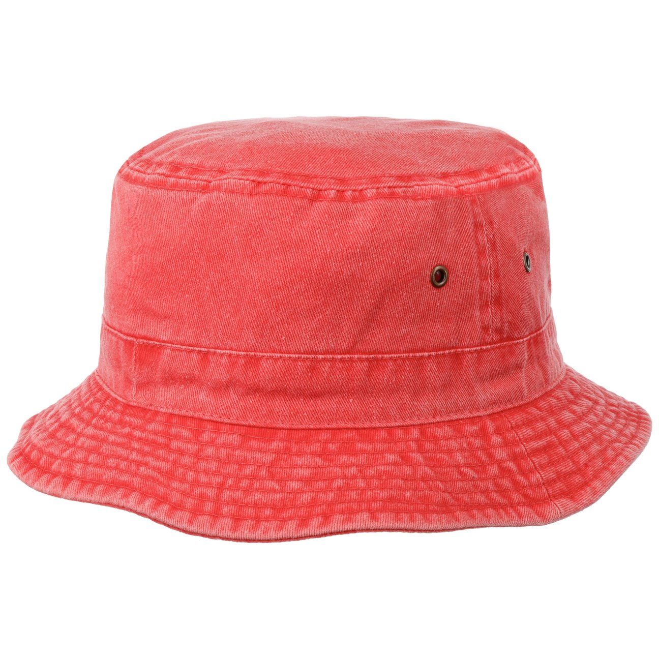 Lipodo Unisex Red Washed Bucket Fishing Hat By