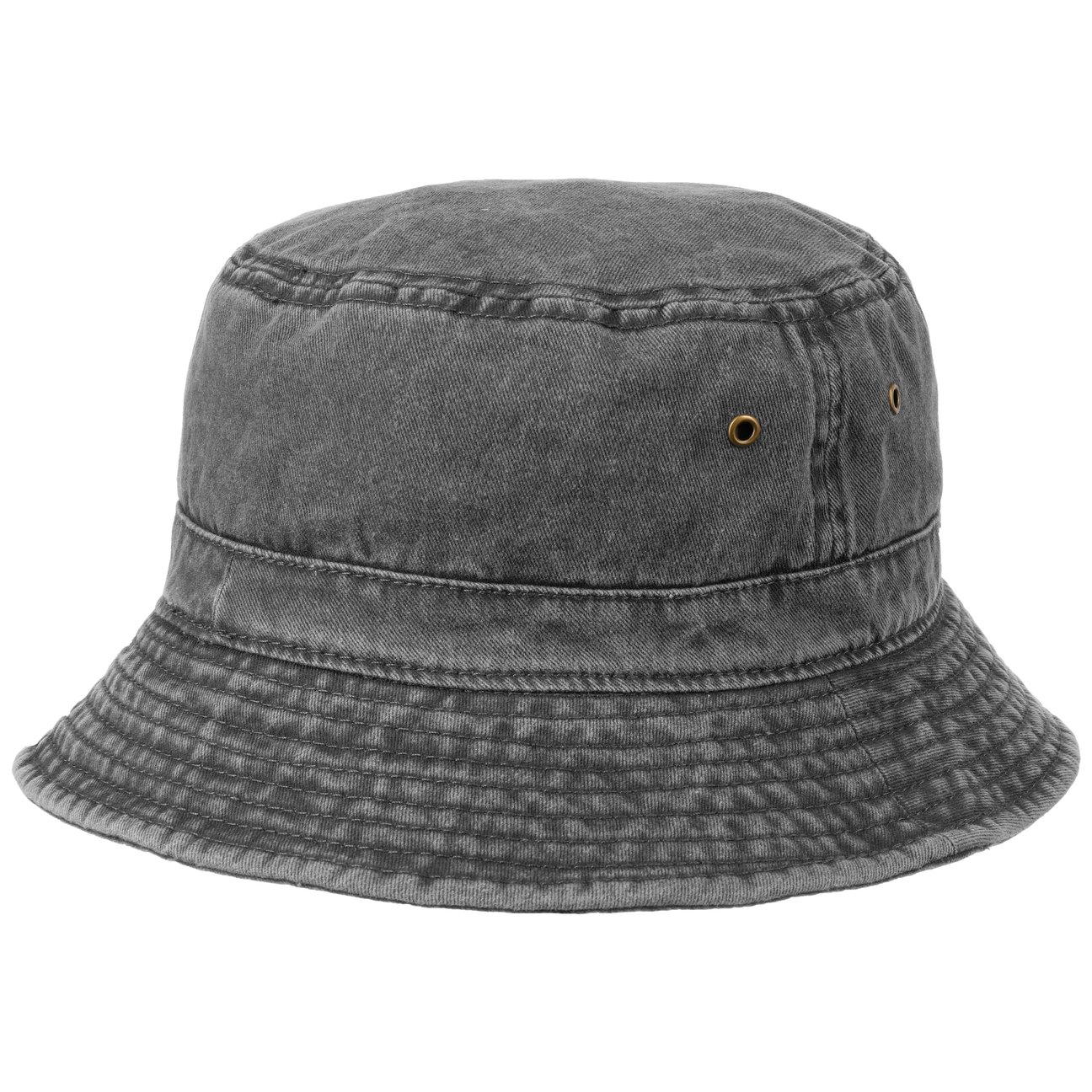 Lipodo Unisex Black Washed Bucket Fishing Hat By