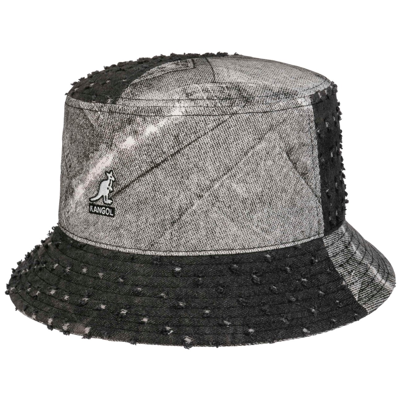 Kangol Men's Anthracite Denim Mashup Bucket Fishing Hat By