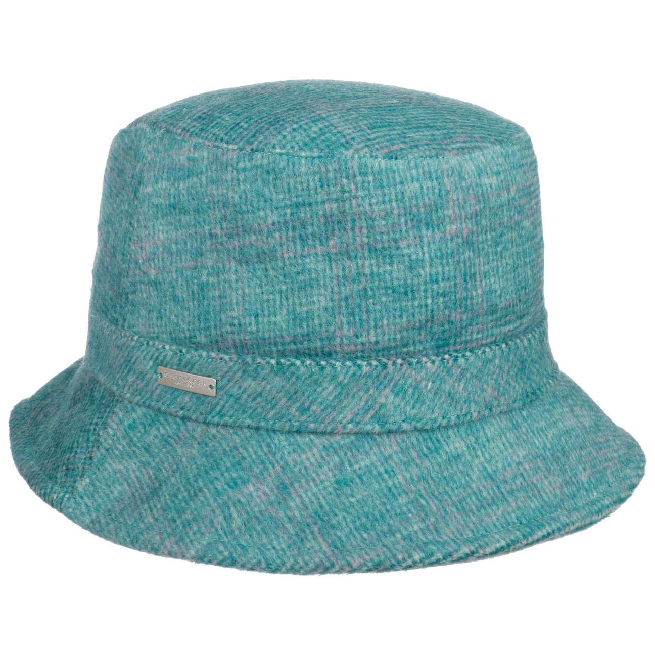 Seeberger Women's Petrol Blue Check Bucket ´S Hat By