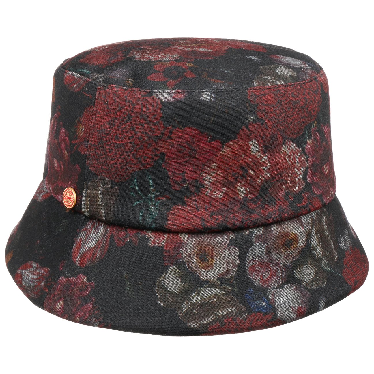 Mayser Women's Black-Bordeaux Maite Flower Bucket Cloth Hat By