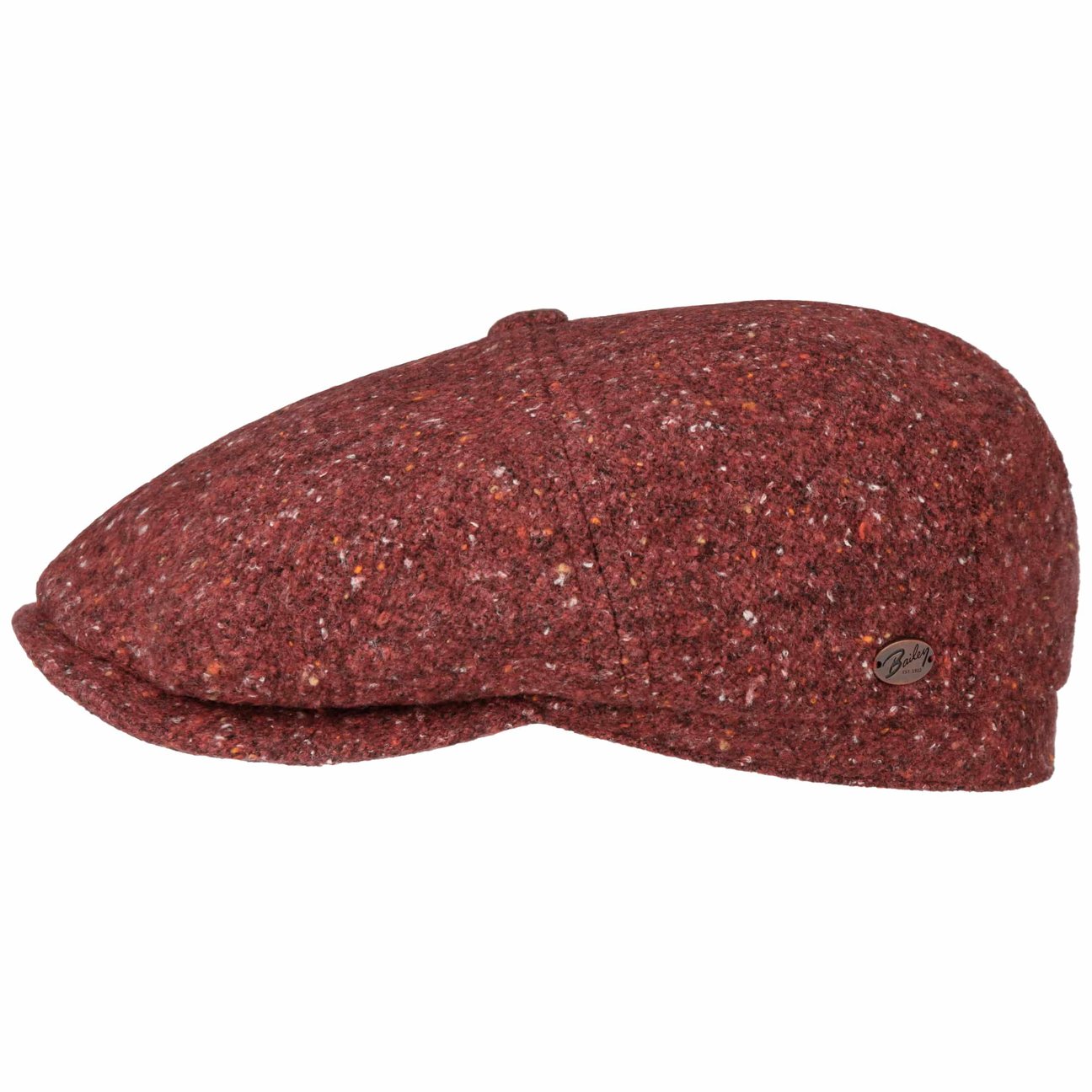 Bailey 1922 Bordeaux Currin Tweed Flat Cap By
