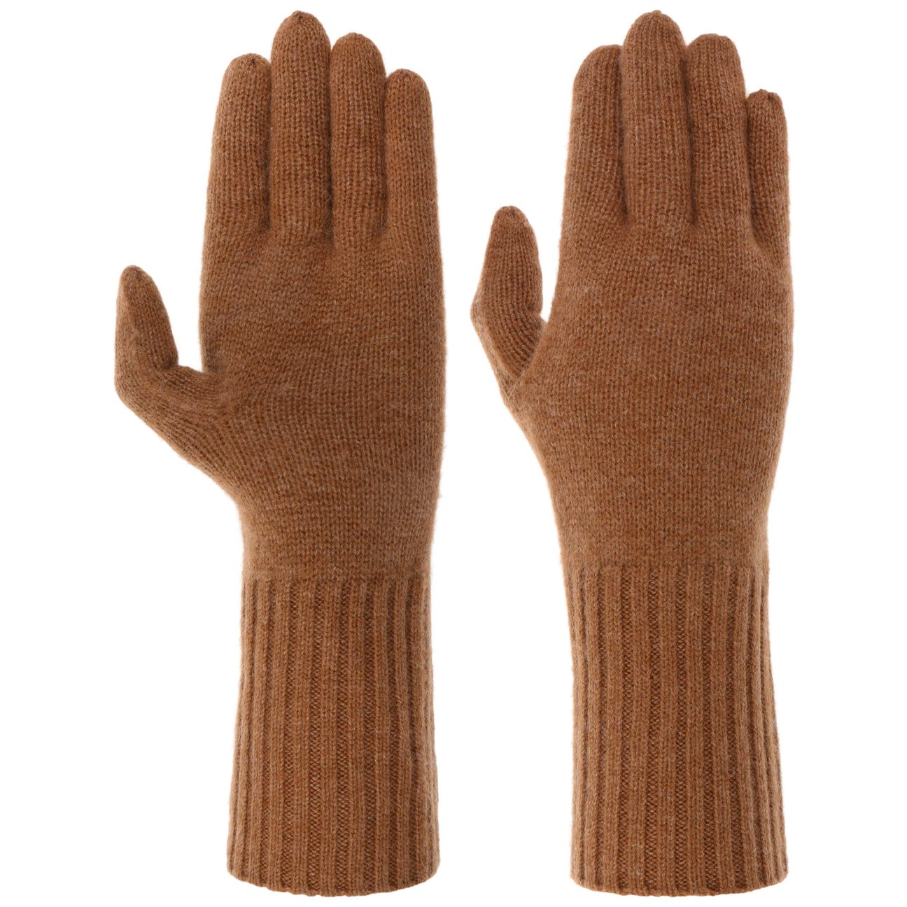 Seeberger Women's Brown Cashmere Full-Fingered Gloves By