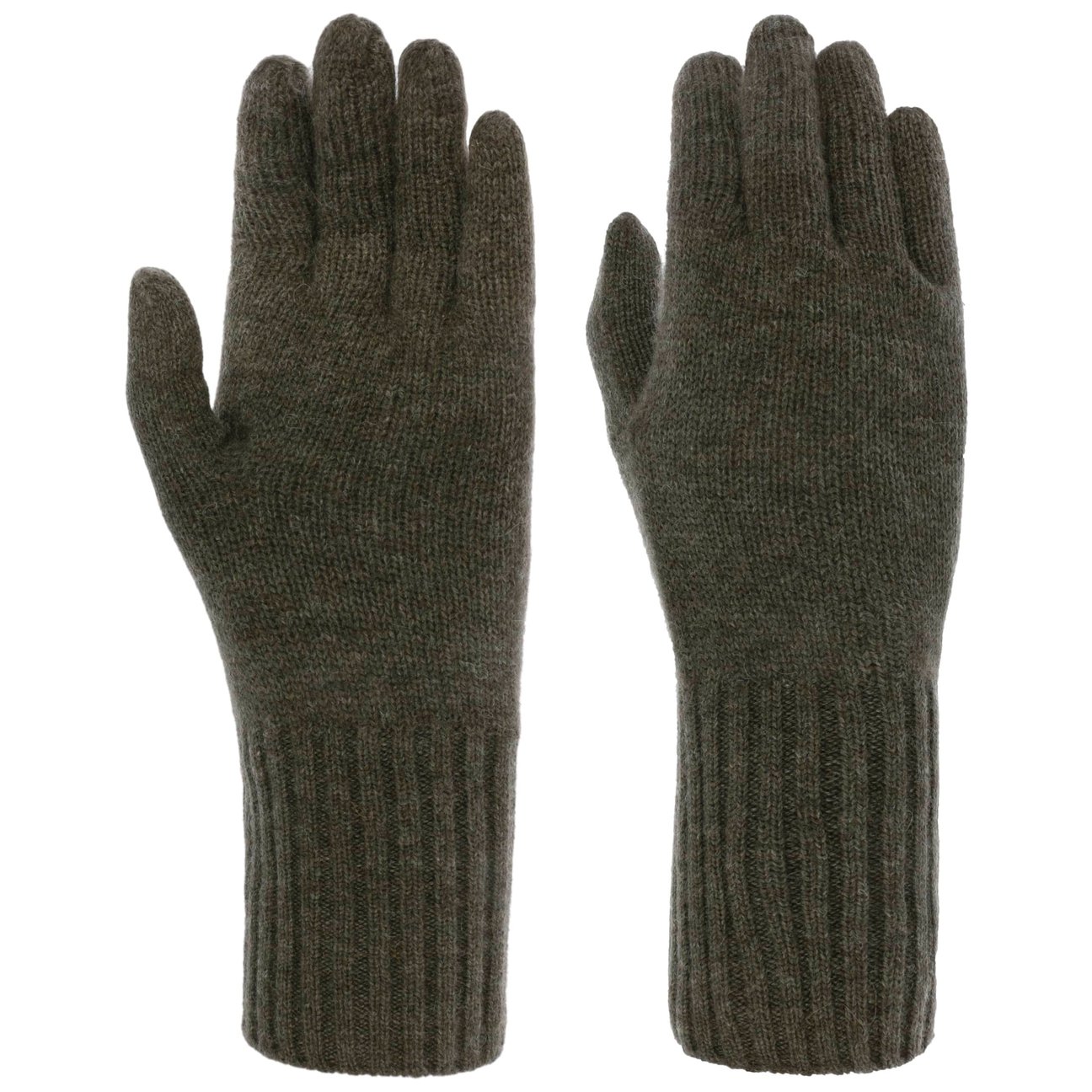 Seeberger Women's Olive Cashmere Full-Fingered Gloves By