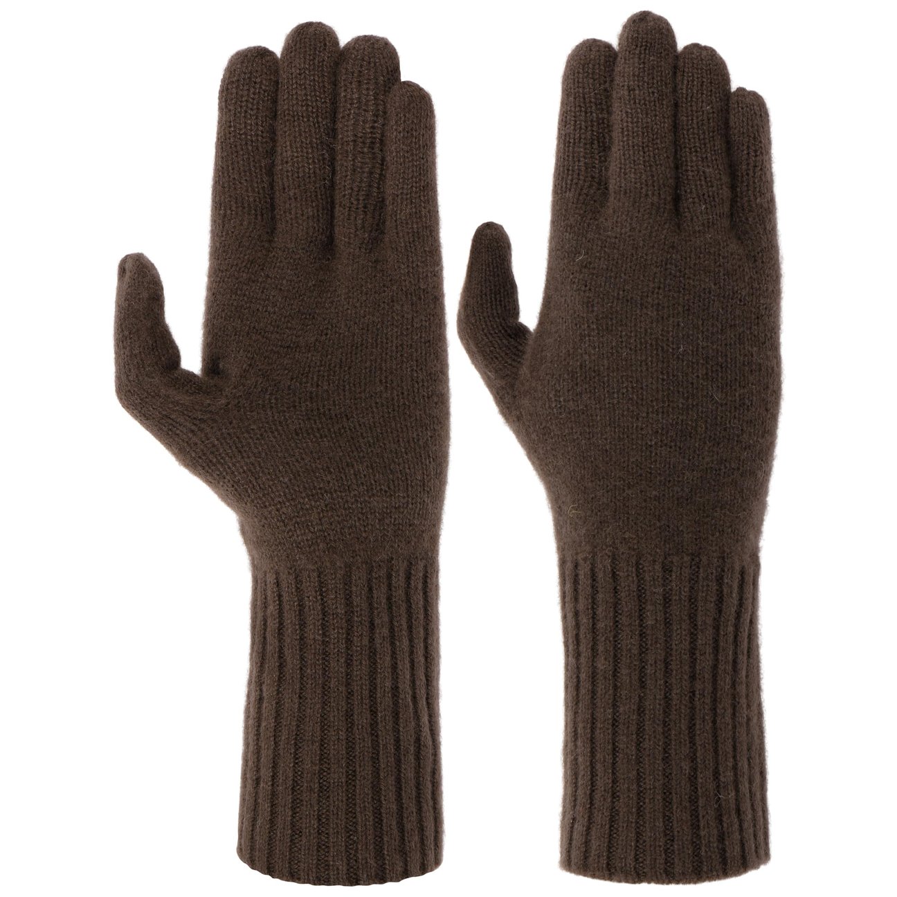 Seeberger Women's Dark Brown Cashmere Full-Fingered Gloves By