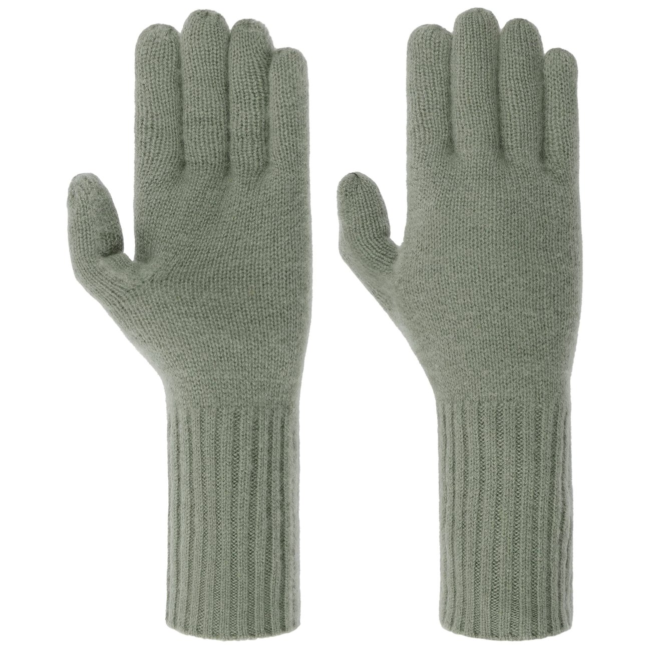 Seeberger Women's Light Olive Cashmere Full-Fingered Gloves By
