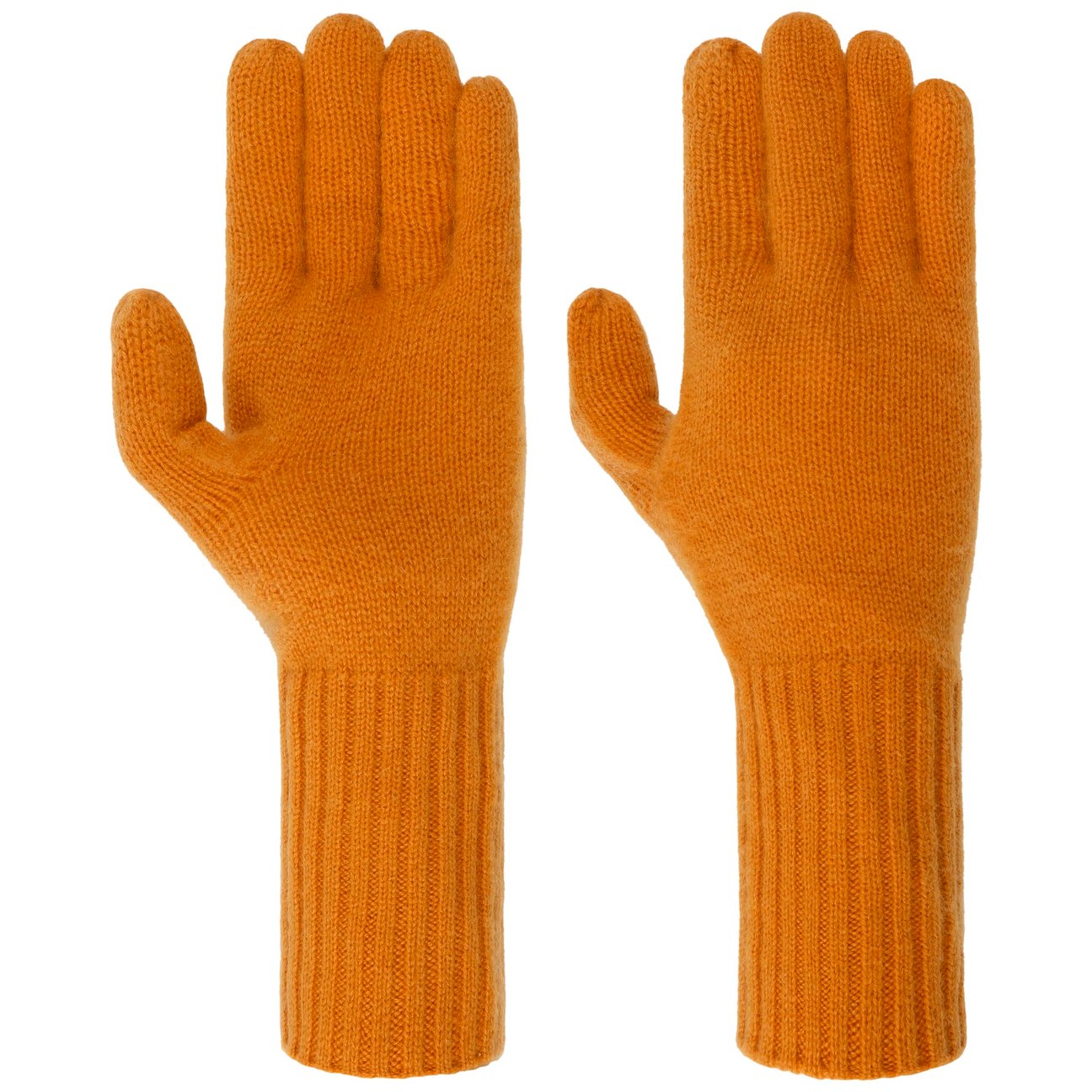 Seeberger Women's Orange Cashmere Full-Fingered Gloves By