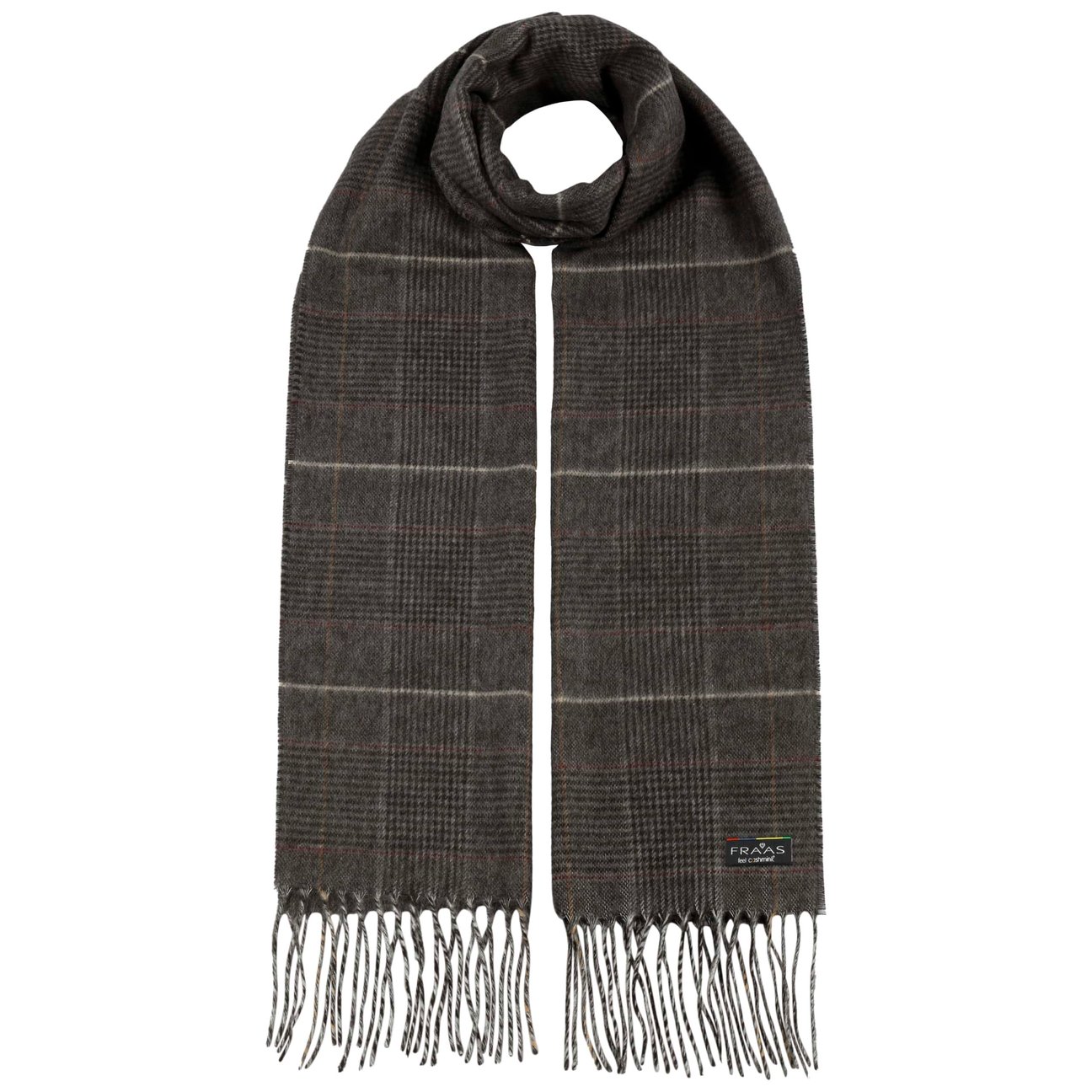 Fraas Men's Anthracite Torsten Cashmink Checked Scarf By