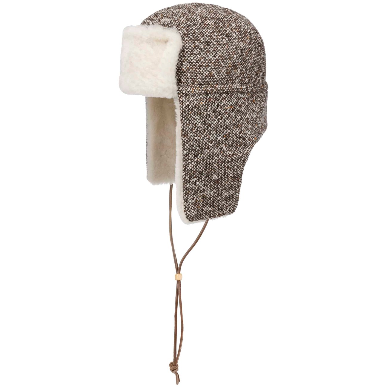 Lierys Women's Brown Tweed Lambswool Trapper Hat By