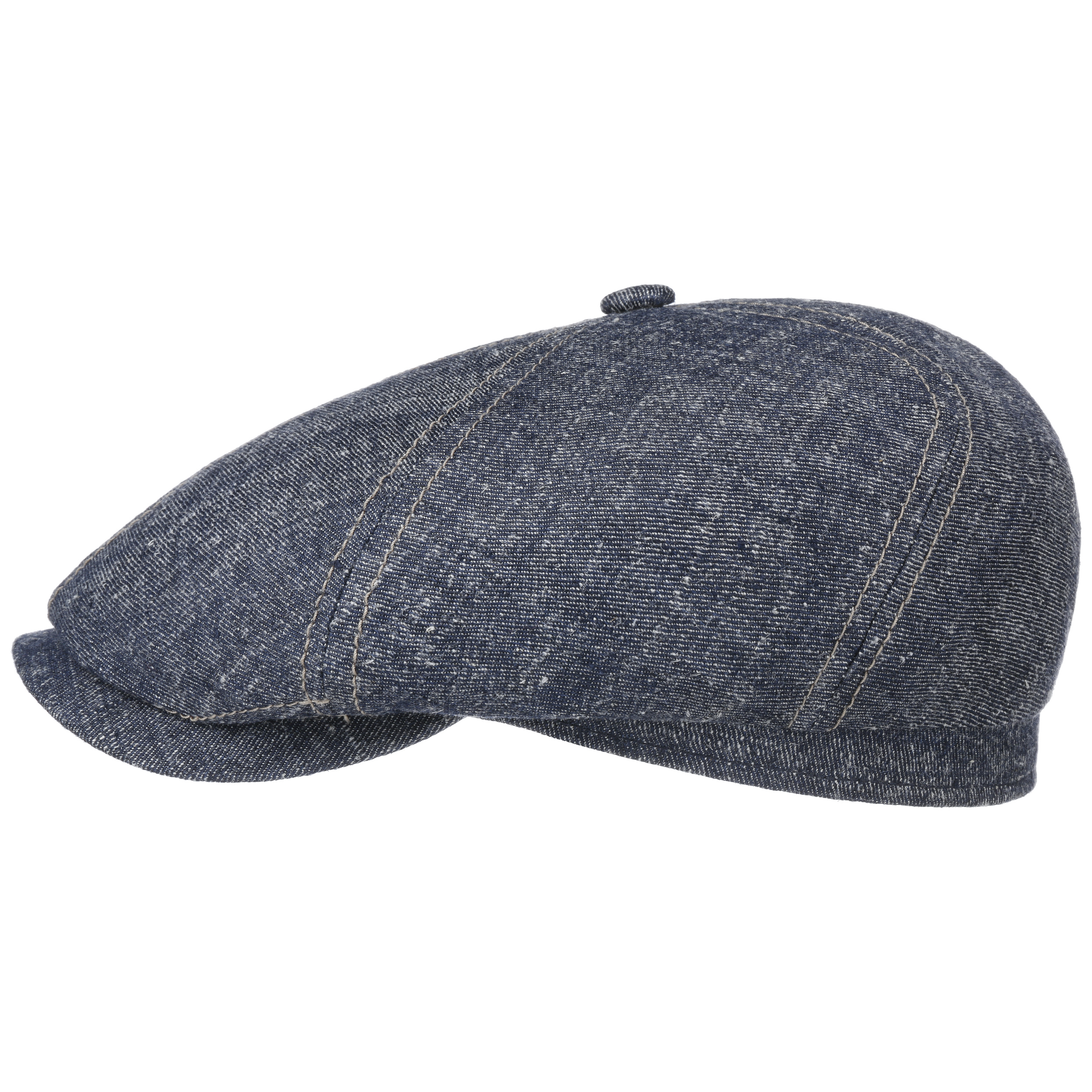 6 Panel Linen Silk Flat Cap by Stetson