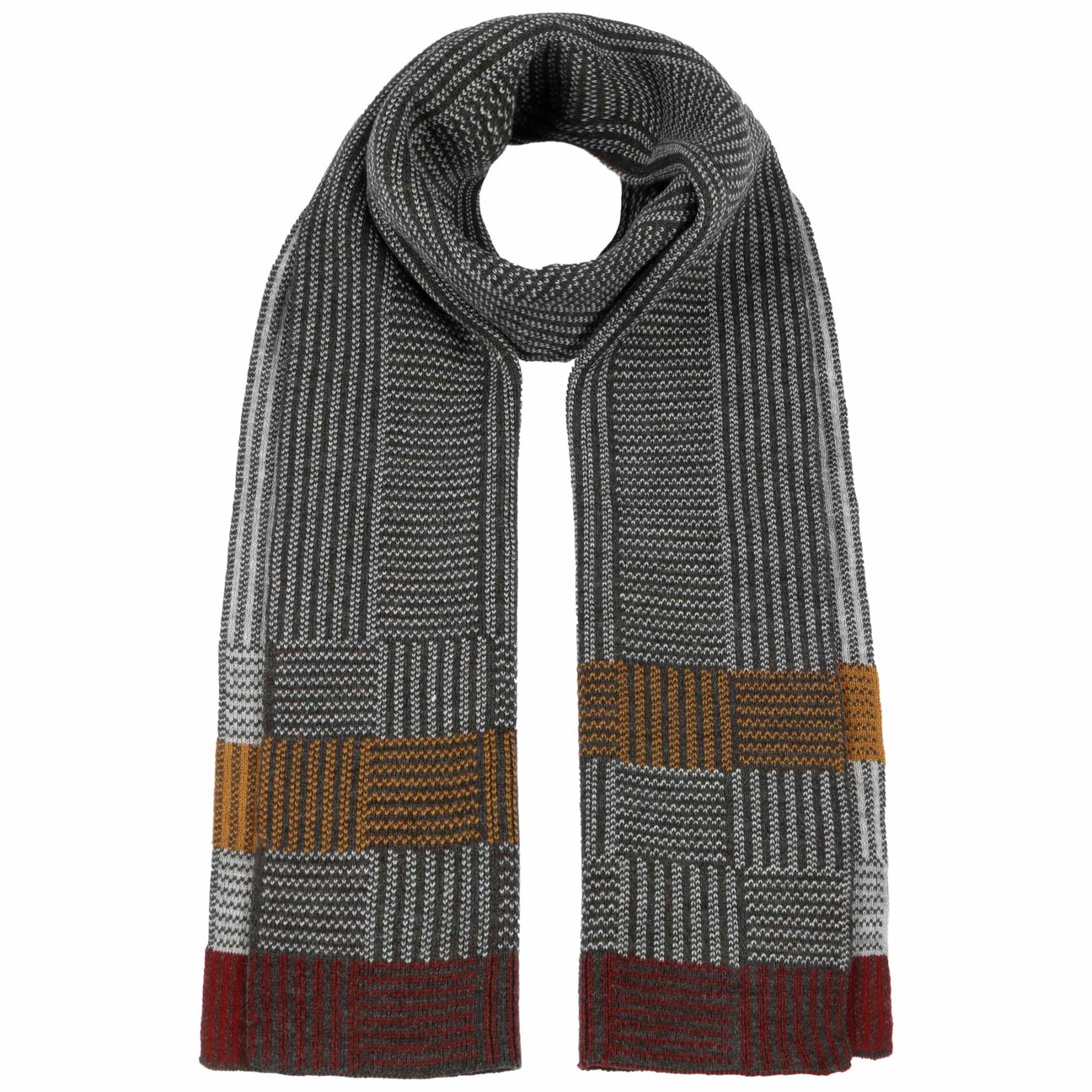 Lipodo Men's Anthracite Tricolour ´S Scarf By