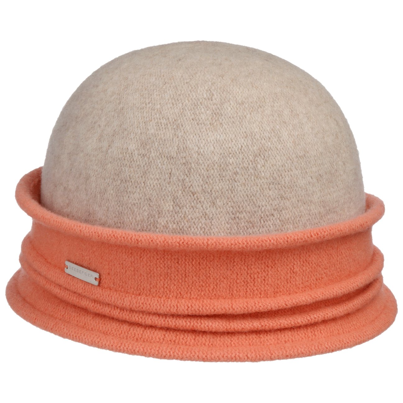 Seeberger Women's Apricot Twotone Woolmark Cloche Hat By