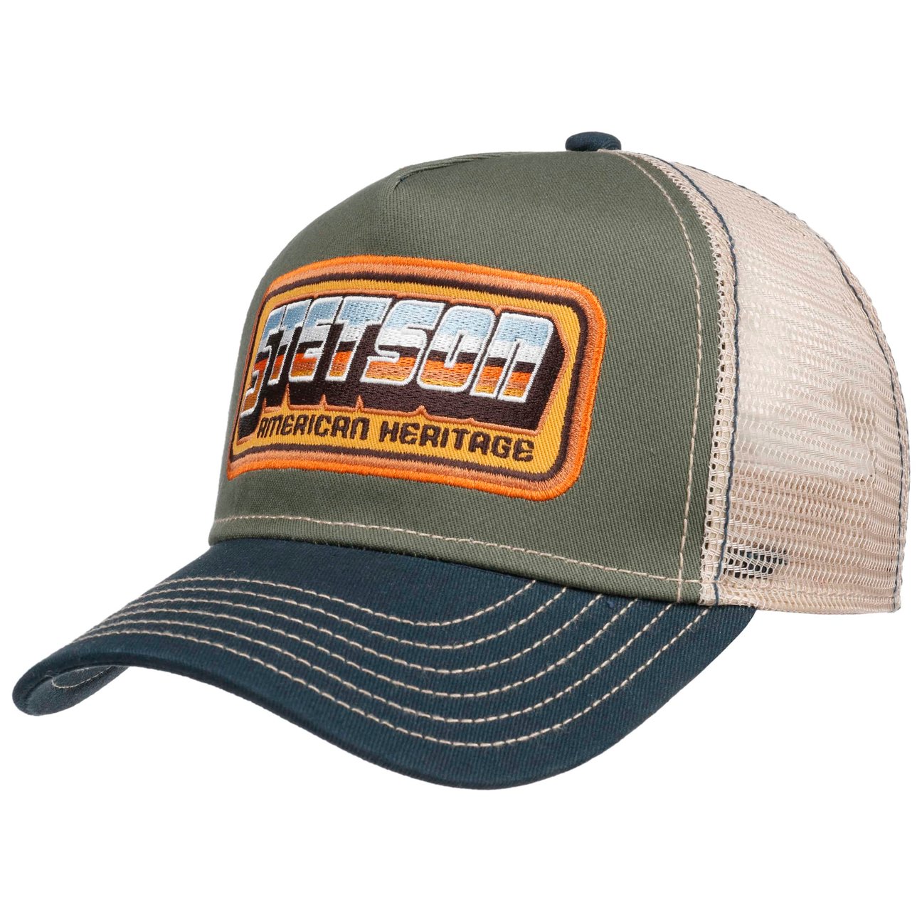 Stetson Olive American Heritage Patch Trucker Cap By