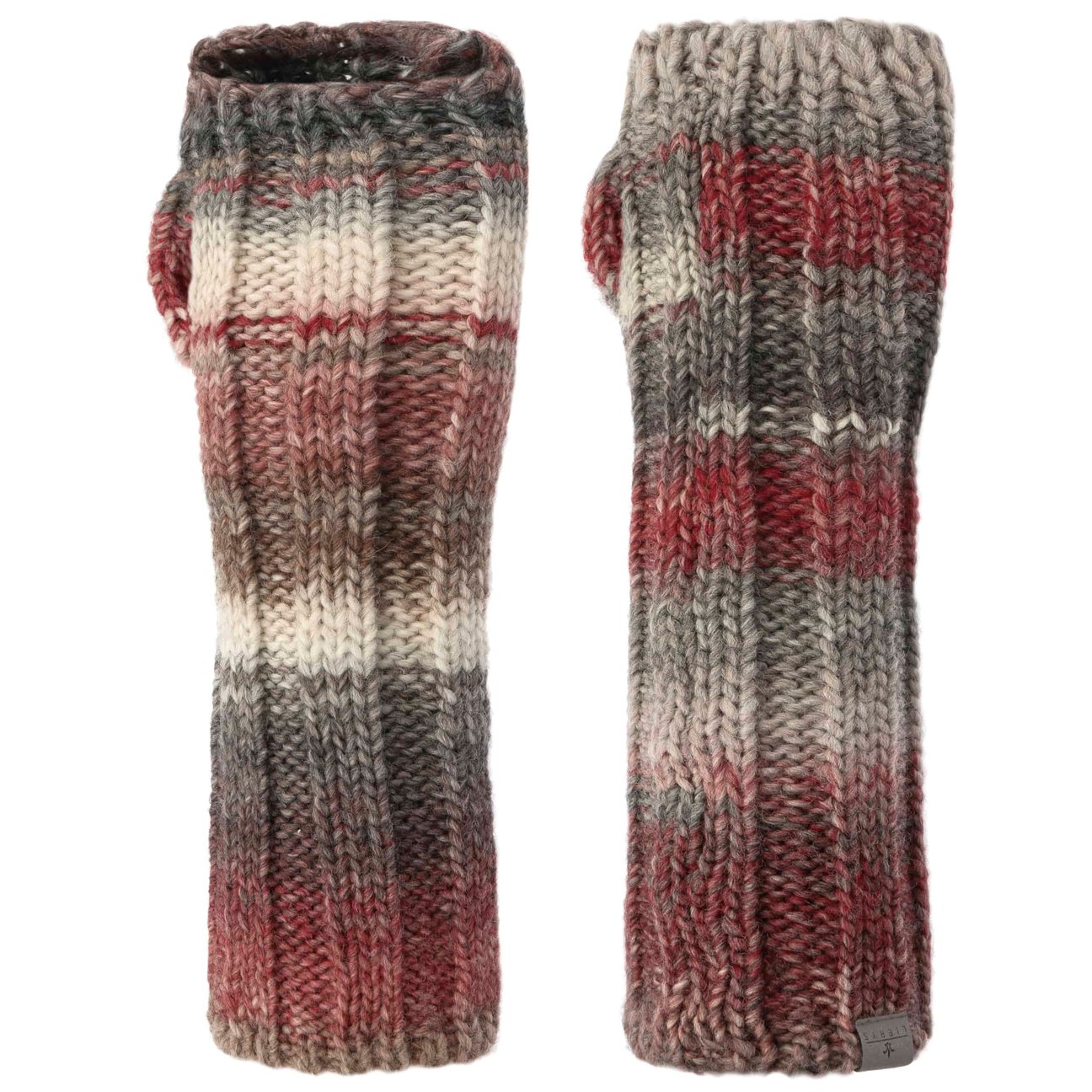 Lierys Women's Grey-Red Kalalita Wrist Warmers By