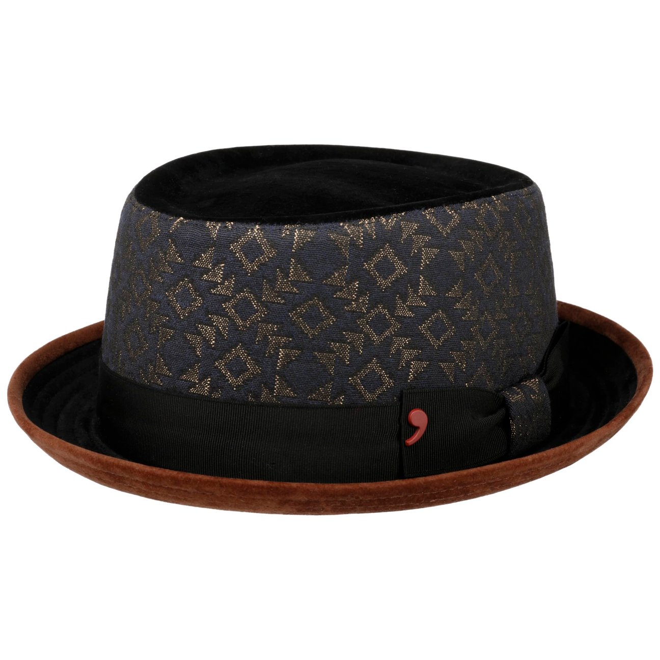 Alfonso D´Este Black Daluno Pork Pie Cloth Hat By Alfonso DEste