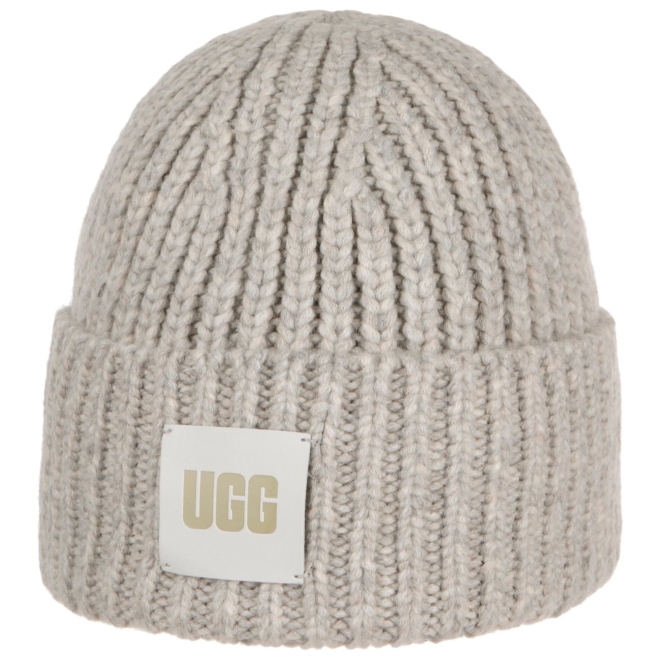 Ugg Women's Light Grey Chunky Rib Beanie Hat By