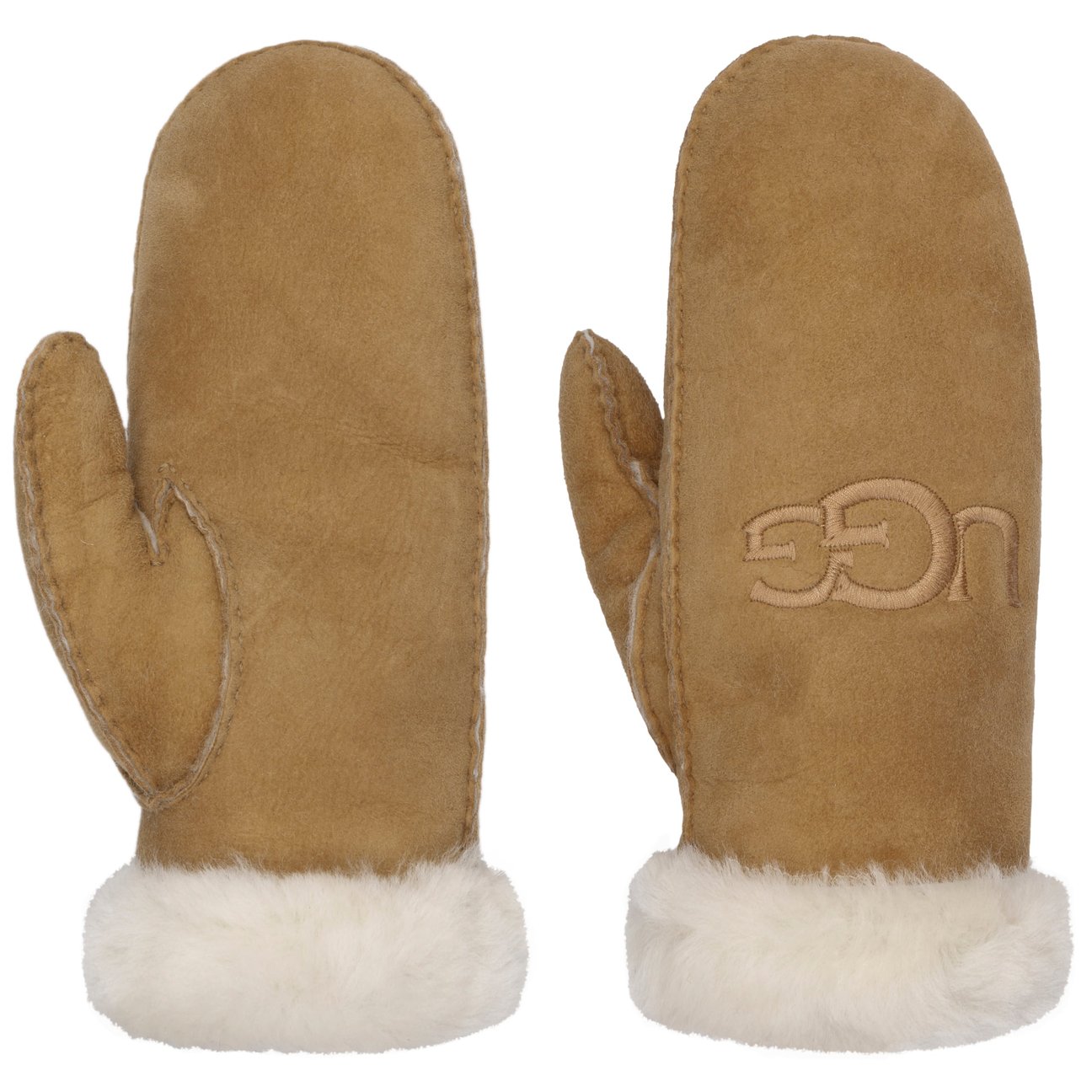 Ugg Women's Beige Shearling Mittens By