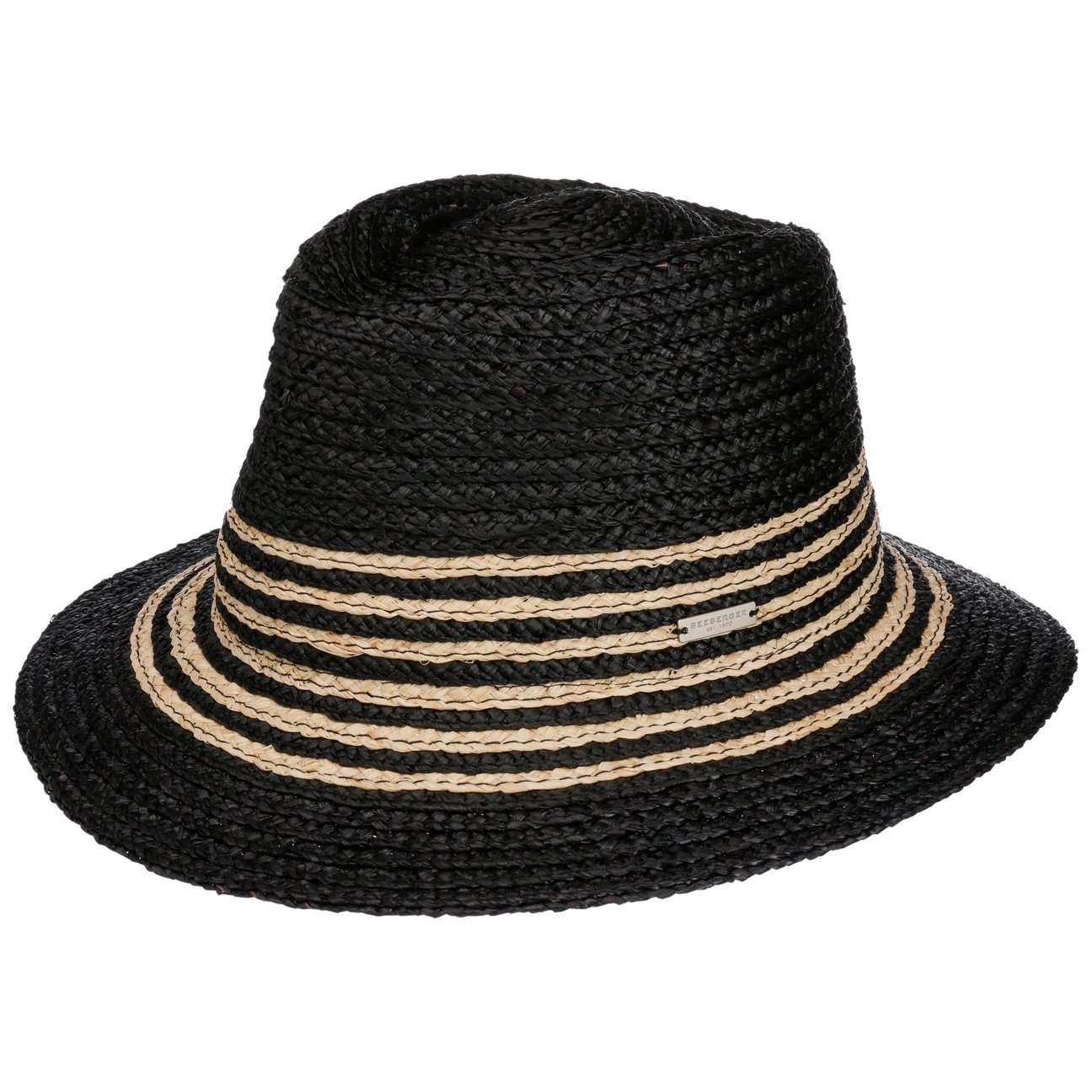 Seeberger Women's Black Melenja Straw Hat By