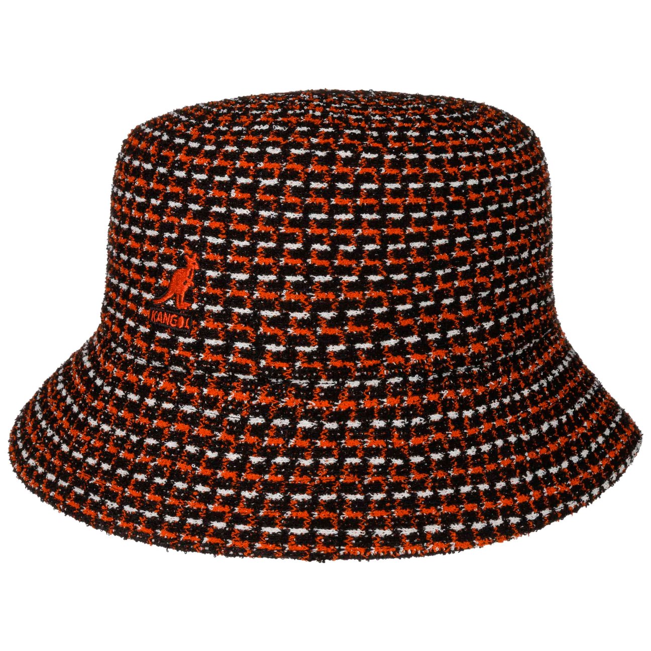 Kangol Women's Orange Maze Jacquard Bucket Cloth Hat By