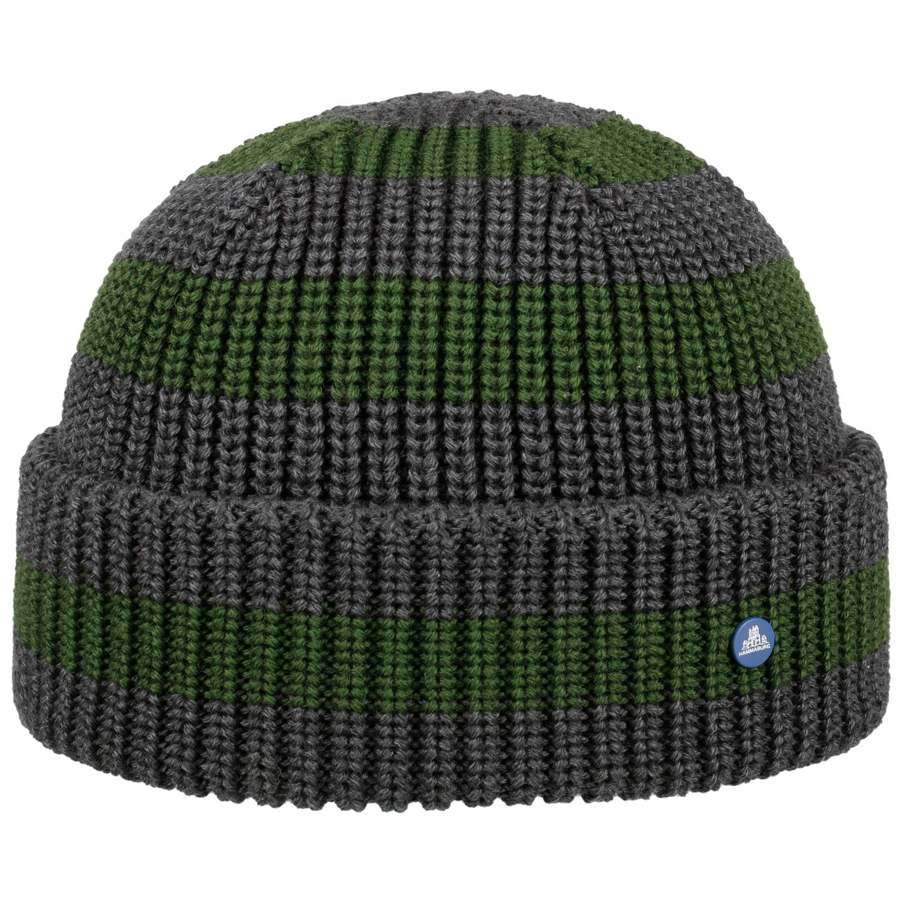 Hammaburg Women's Green Twotone Stripes Beanie Hat By
