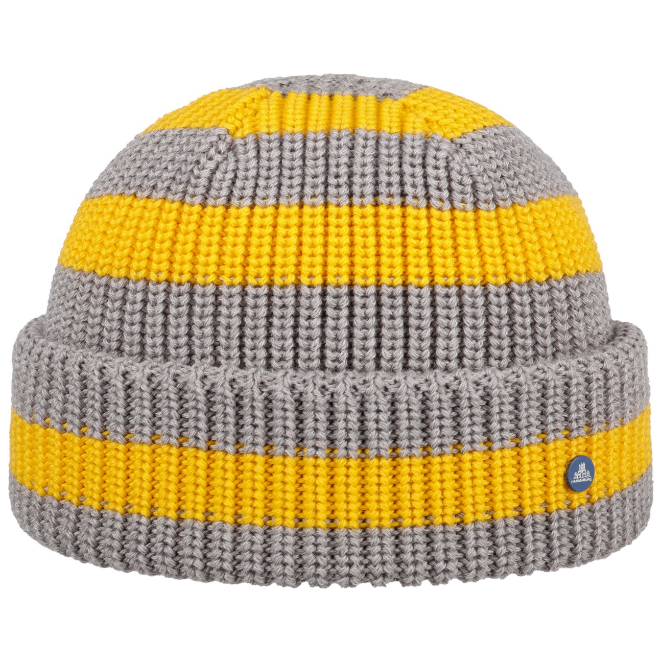 Hammaburg Women's Yellow Twotone Stripes Beanie Hat By