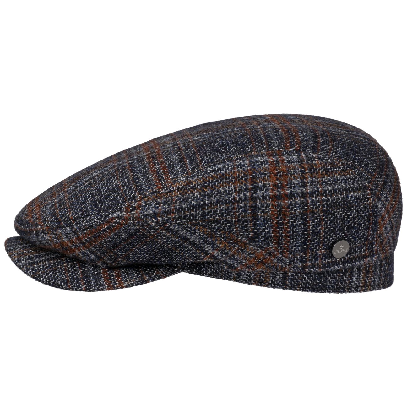 Lierys Navy Lennartson Wool Flat Cap By