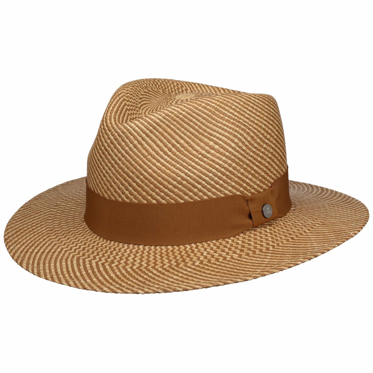 Lierys Women's Nature-Brown Twotone Stripes Traveller Panama Hat By