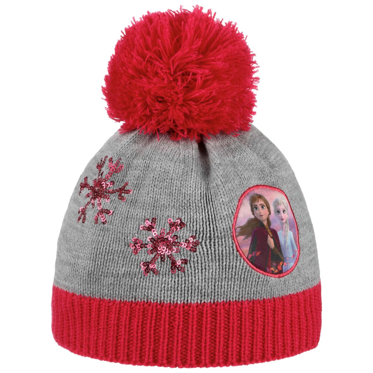 Hatshopping.co.uk Grey Frozen Elsa Anna Patch Kids Beanie