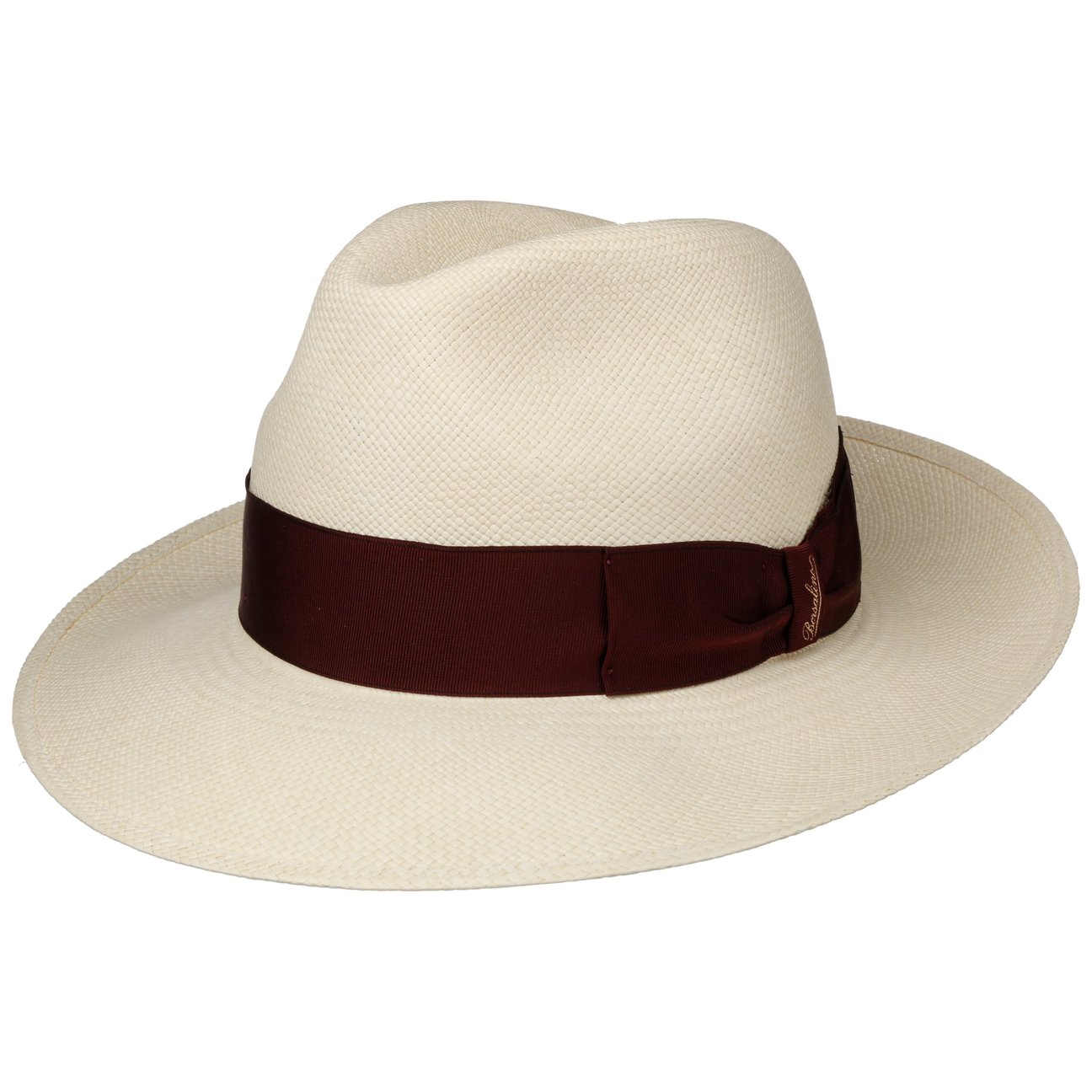 Borsalino Nature-Bordeaux Amedeo Bogart Panama Hat By
