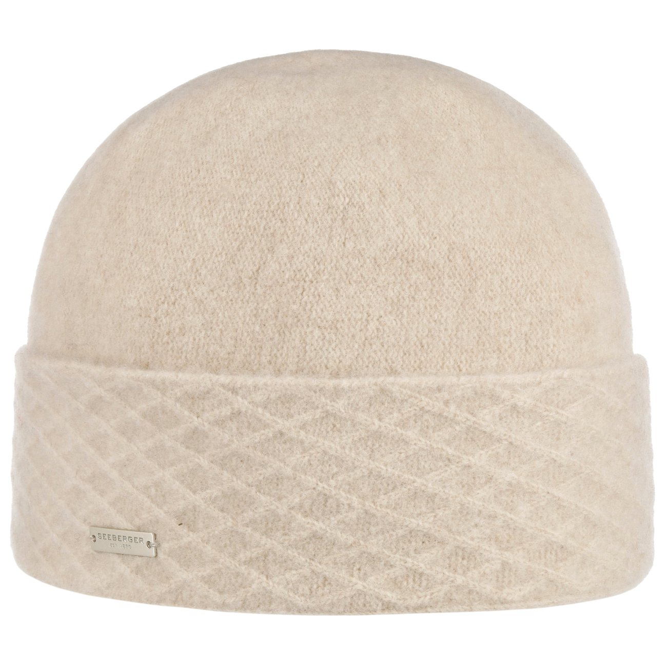 Seeberger Women's Beige Milled Wool Hat With Cuff By