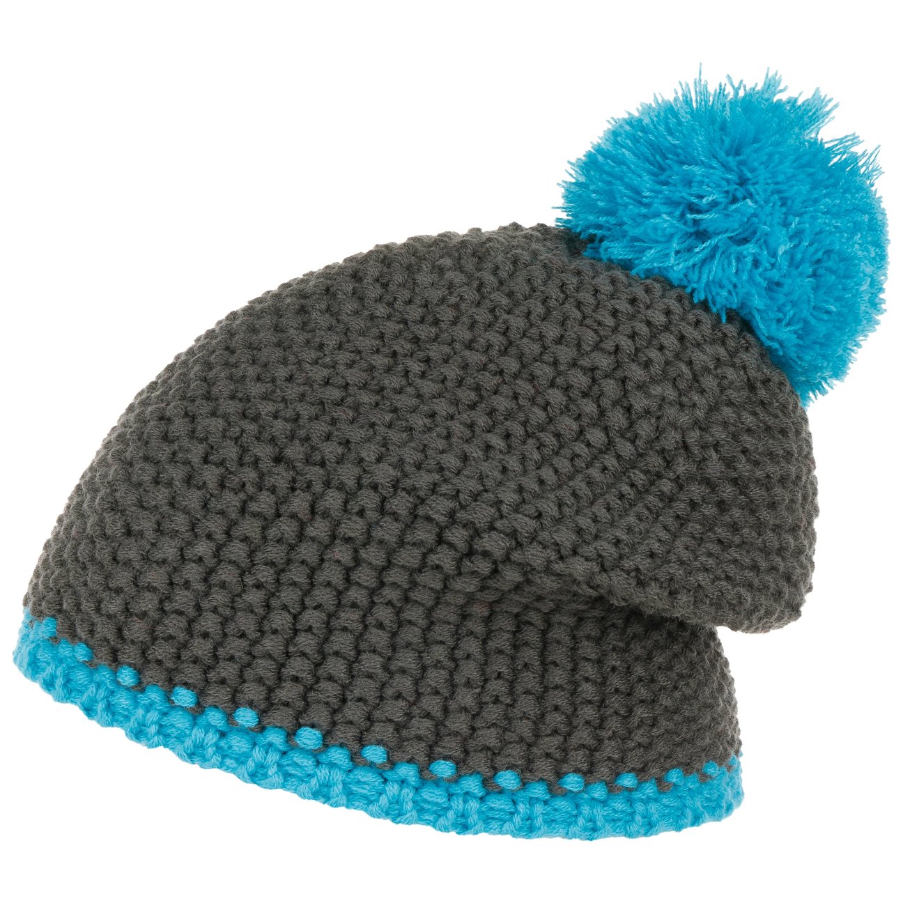 Hatshopping.co.uk Women's Dark Grey Twotone Pompom Hat