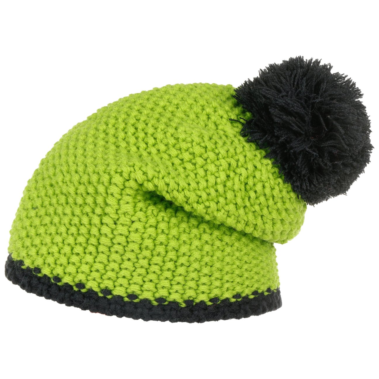 Hatshopping.co.uk Women's Green Twotone Pompom Hat
