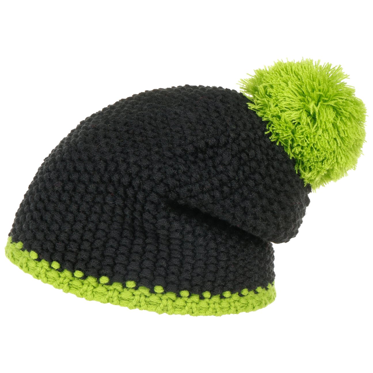 Hatshopping.co.uk Women's Black Twotone Pompom Hat