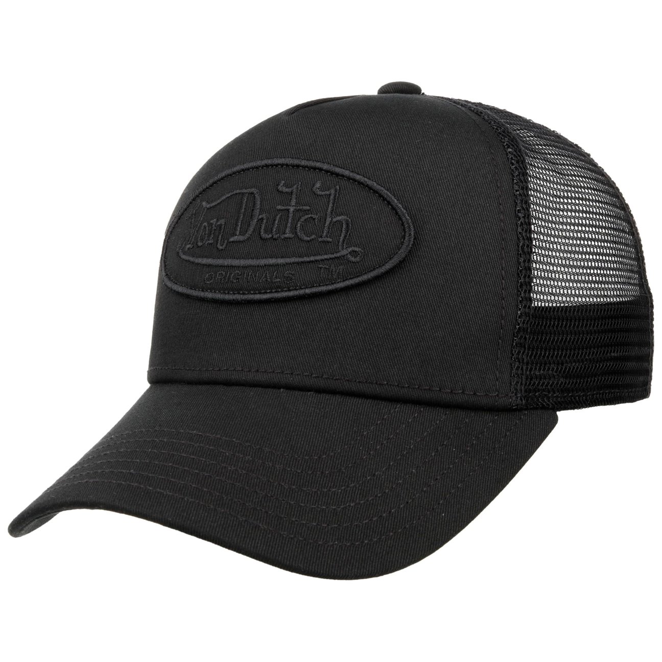 Von Dutch Men's Black Boston Oval Patch Trucker Cap By