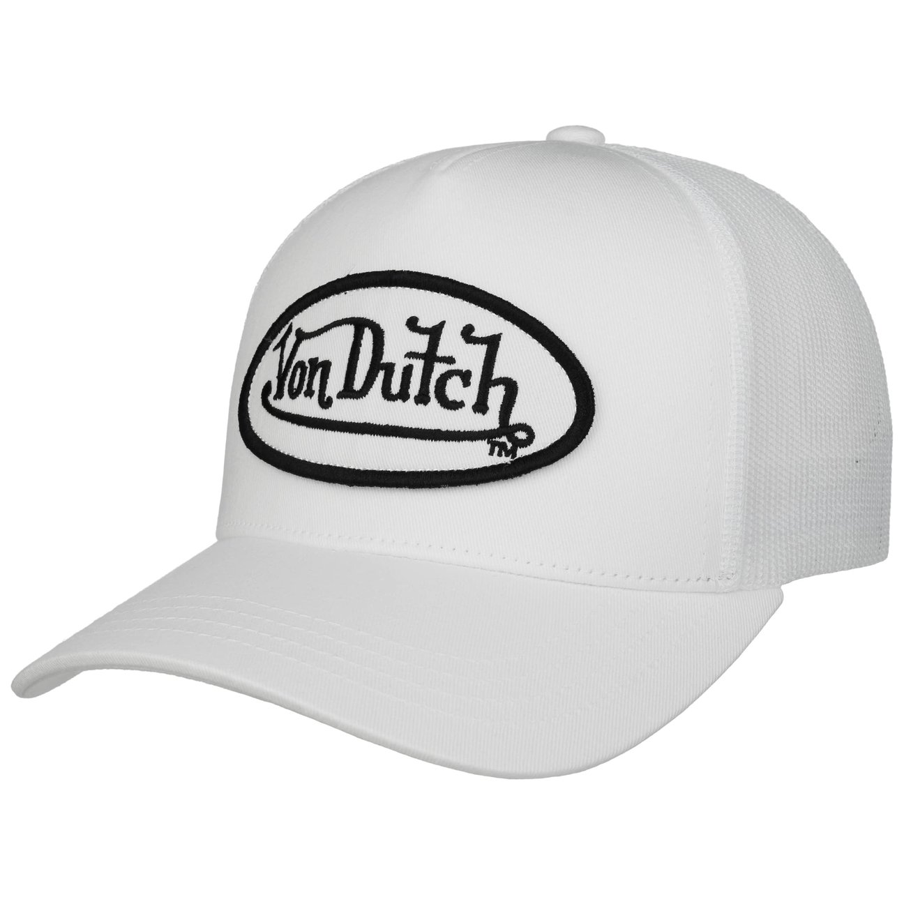 Von Dutch Men's White Boston Oval Patch Trucker Cap By