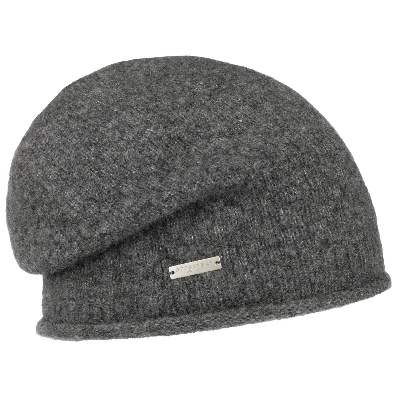 Seeberger Women's Anthracite Cashmere Beanie Hat With Silk By