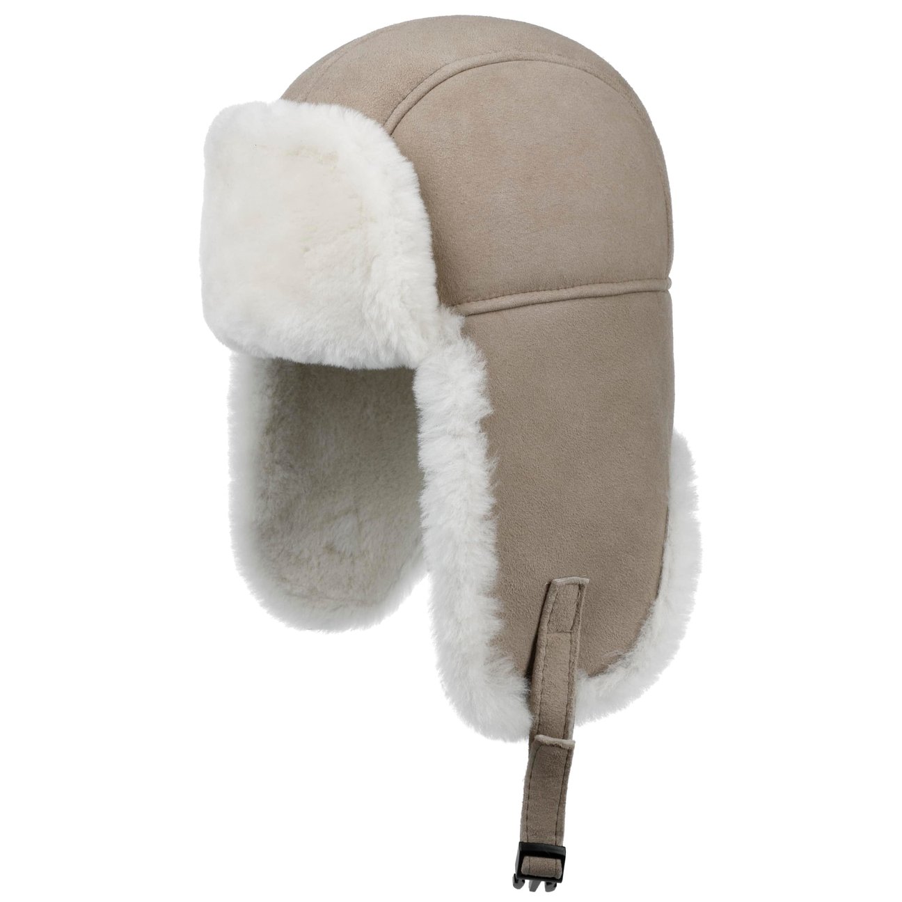 Seeberger Women's Light Grey Lambswool Trapper Hat By