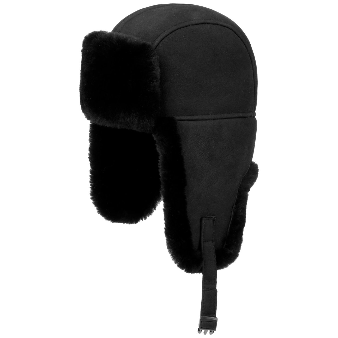 Seeberger Women's Black Lambswool Trapper Hat By