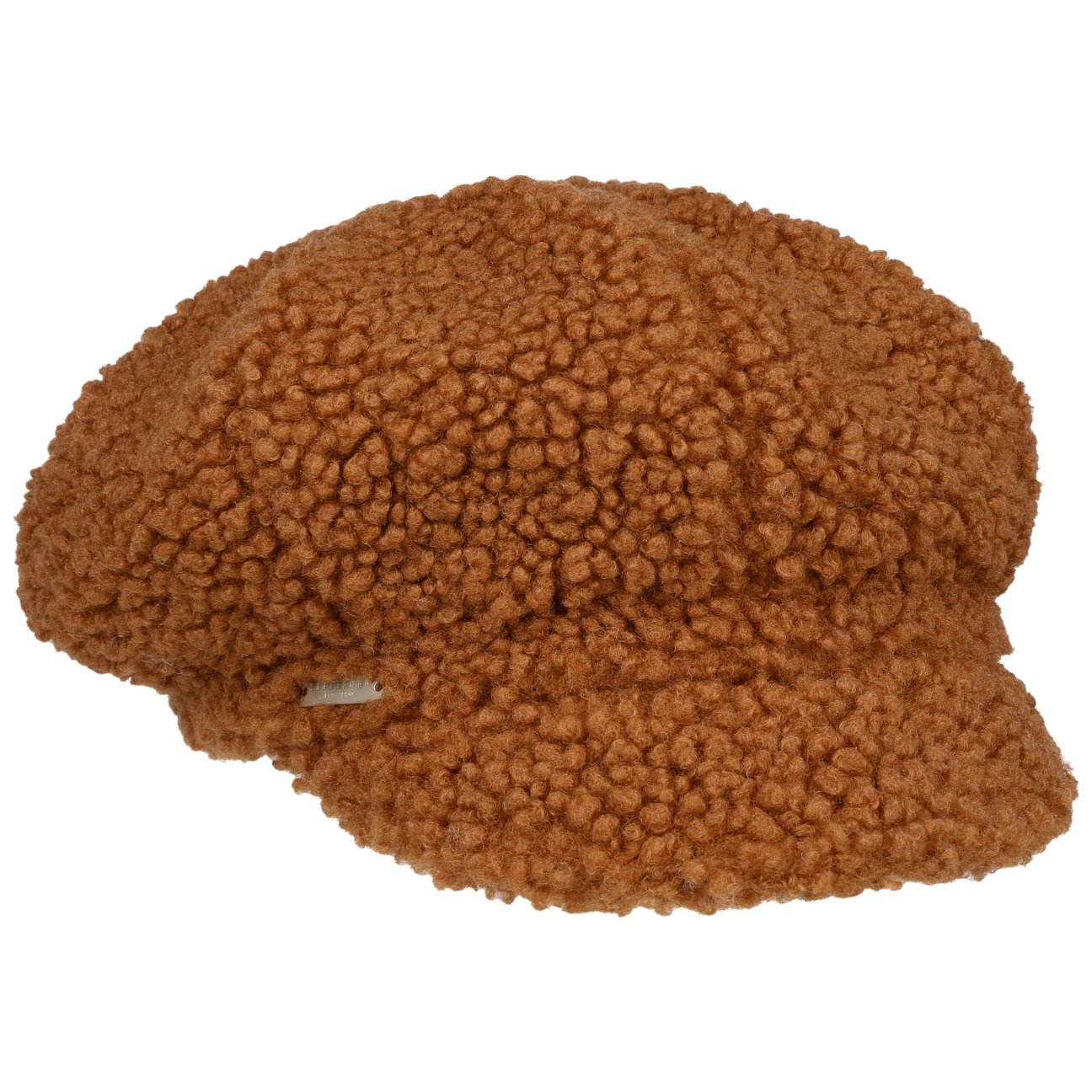 Seeberger Women's Brown Teddy Fur Newsboy Cap By