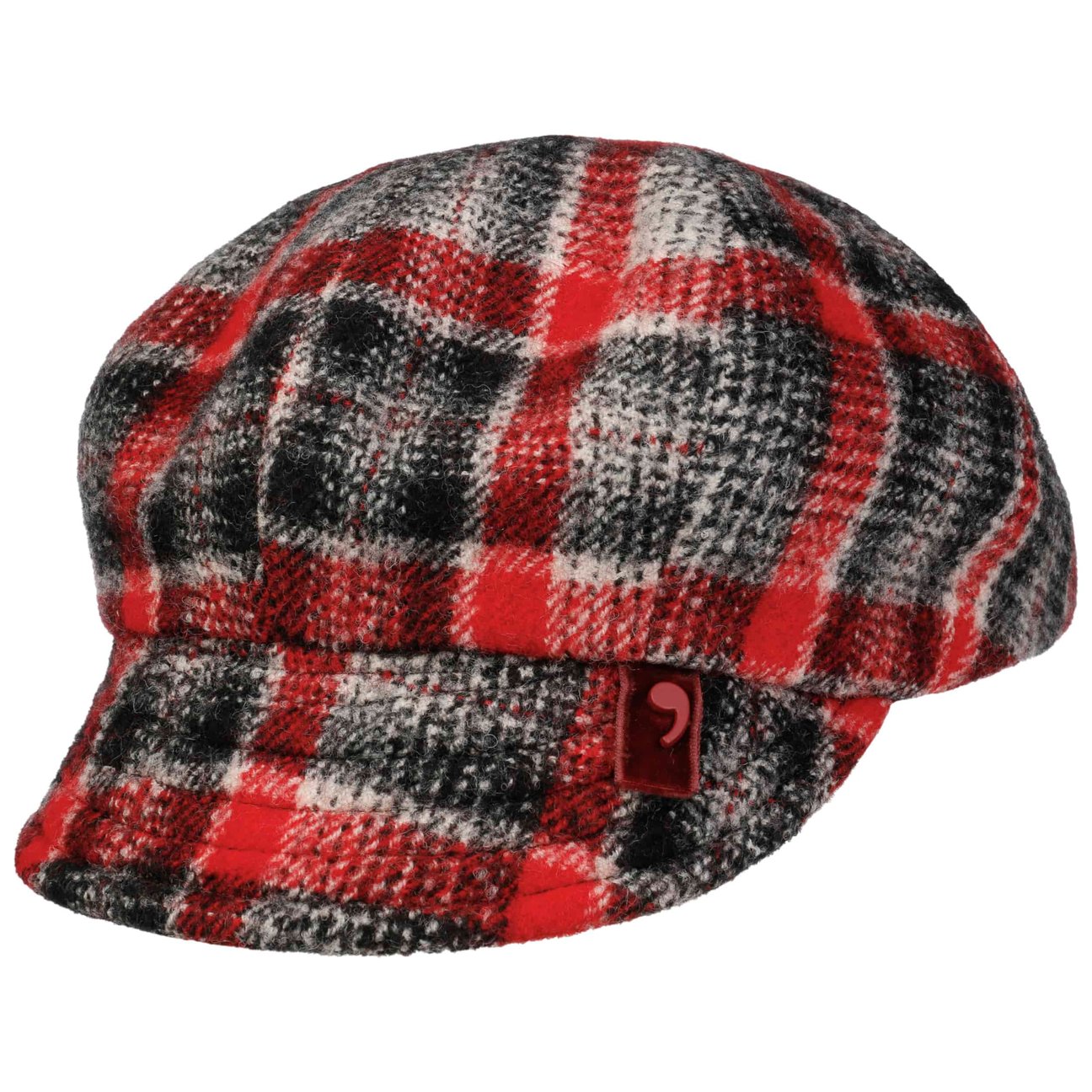 Alfonso D´Este Girls Red Lacova Check Newsboy Cap By Alfonso DEste