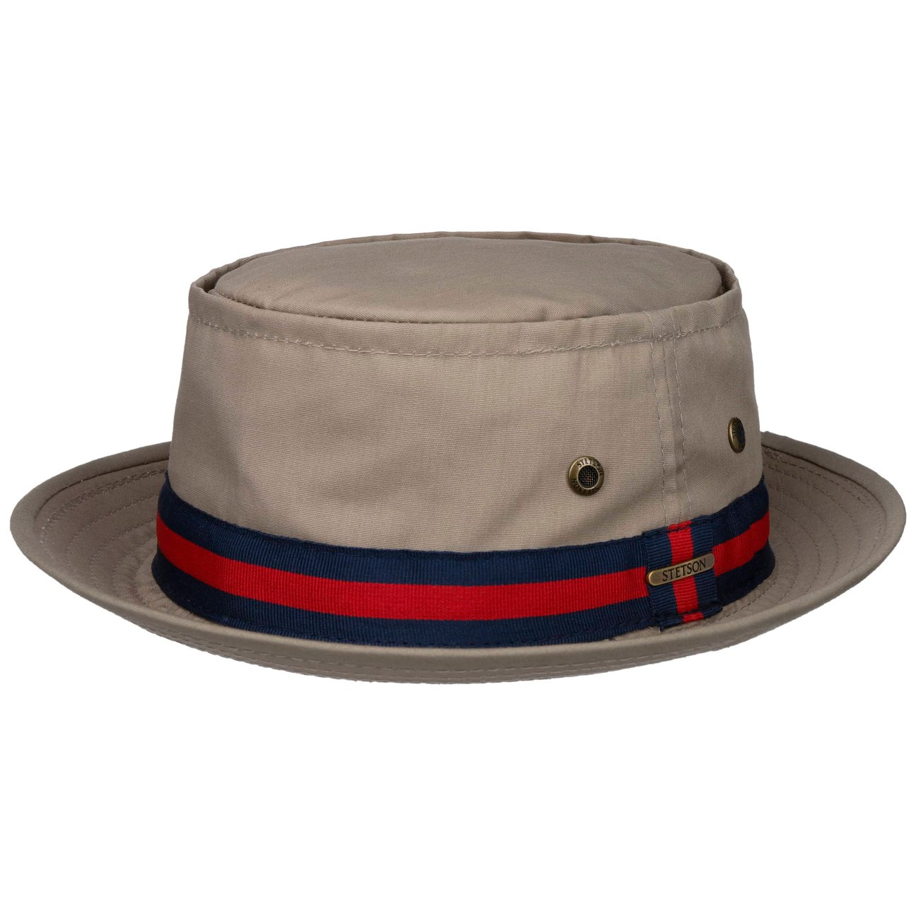 Stetson Beige Classic Band Pork Pie Cloth Hat By
