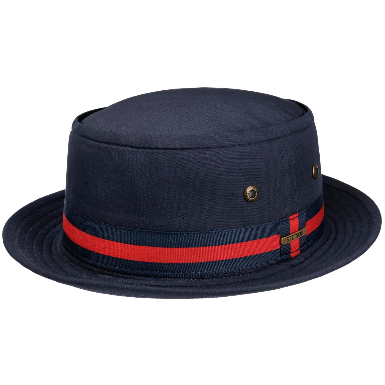 Stetson Navy Classic Band Pork Pie Cloth Hat By