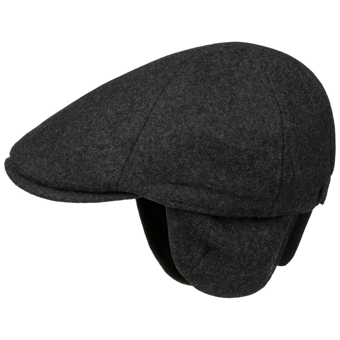 Lipodo Anthracite Thinsulate Flat Cap With Ear Flaps By